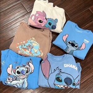 Disney Blue Stitch Hoodie with Floral Accents